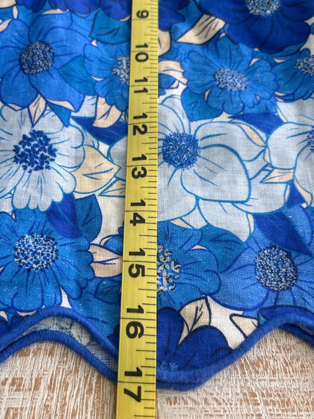 FARM Rio Blue Flower Stripes Crop Top and Midi Skirt Linen Scallop Set Medium - Picture 10 of 13